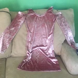 Pink velvet dress